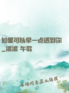 如果可以早一点遇到你